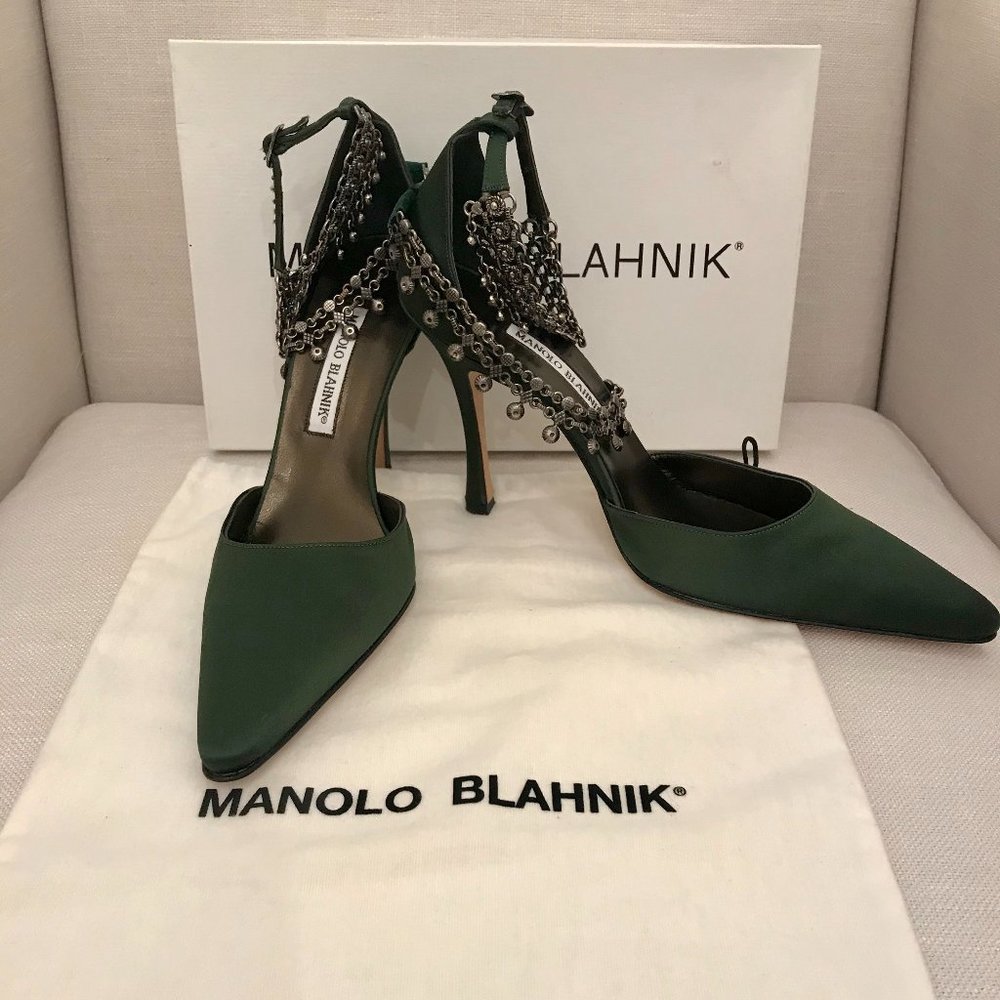 NEVER WORN Manolo Blahnik Green Heels